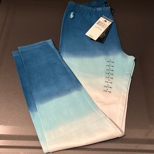 BNWT Polo Ralph Lauren Girls Blue Leggings Size Large 10-12